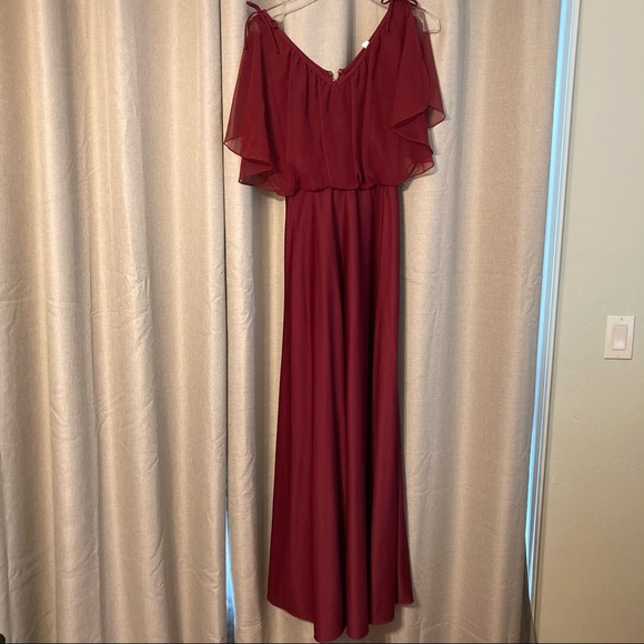 Vintage Burgundy Grecian Formal Gown - Picture 2 of 3